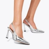 KG Kurt Geiger sweetie court heel in Silver – shiny metallic slingback courts