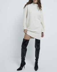 River Island Black Over The Knee High Leg Boot | long thigh high boots