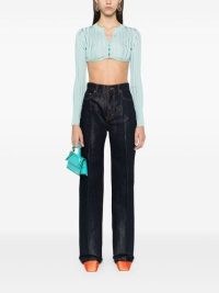 Casablanca Lurex Wide-Leg Jeans indigo blue – luxe metallic fibre denim fashion