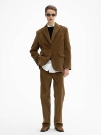 DAGMAR Corduroy blazer in Cinnamon Brown – women’s single breasted cotton cord blazers – women’s relaxed fit jacket