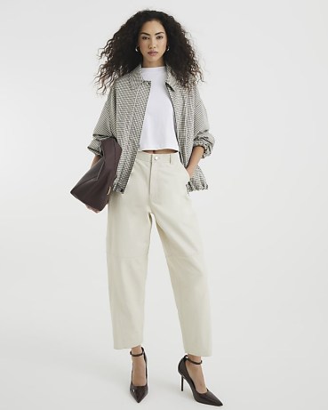 River Island Cream Leather Trousers | women’s luxe pants