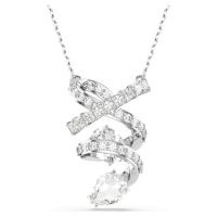 SWAROVSKI Hyperbola pendant Mixed cuts, White, Rhodium plated – spiral crystal pendant necklaces – pendants with clear crystals