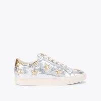 Kurt Geiger London lane star sneaker in Silver | metallic sports luxe sneakers | women’s luxury leather snake embossed trainers