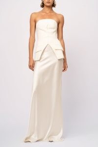 Nonchalant Label Lara Maxi Skirt in White | long luxe silky skirts