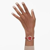 SWAROVSKI Matrix Bangle watch Swiss Made, Crystal bracelet, Red, Rose gold-tone finish ~ women’s watches with coloured crystals