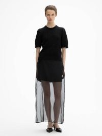 DAGMAR Organza skirt in Black – sheer silk overlay skirts