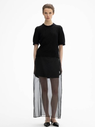 DAGMAR Organza skirt in Black – sheer silk overlay skirts