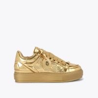 Kurt Geiger London southbank tag sneaker in Gold | women’s metallic sneakers | sports luxe footwear