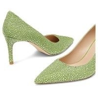 STUART WEITZMAN Stuart Power Shine pump Green ~ crystal pumps ~ embellished leather courts ~ glamorous party court shoes