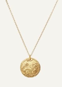 Alighieri The Medium Leone Necklace 24kt Gold-Plated Recycled Bronze – women’s luxe style gold plated medallion – womens coin inspired pendant necklaces