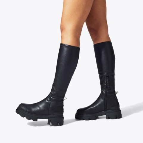 KG Kurt Geiger trekker sock knee boot in Black | women’s fitted chunky heel long boots