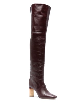 Chloé 85mm Georgia boots in Brown | leather thigh high boot