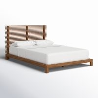 AllModern Finnian Solid Wood Bed in Walnut ~ modern Queen size beds with headboard ~ contemporary bedroom furniture