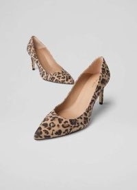 L.K. BENNETT Floret Printed Suede Closed Courts ~ suede leopard print court shoes