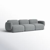 AllModern Isles 113” Upholstered Sofa in Mellow Gray Chenille ~ contemporary fabric covered sofas ~ chic modern style furniture