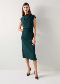 L.K. BENNETT Kim Cap Sleeve Crepe Dress ~ chic drape detail dresses