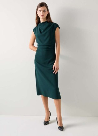 L.K. BENNETT Kim Cap Sleeve Crepe Dress ~ chic drape detail dresses