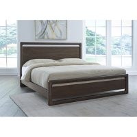 AllModern Rosy Solid Wood Bed ~ contemporary king size bed frame with headboard ~ dark brown modern bedroom furniture ~ chic beds