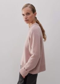 ME and EM Merino Cashmere Curved Hem Jumper + Snood in Smoke Pink ~ ladies luxe jumpers