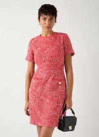 L.K. BENNETT Alexa Red Cotton Blend Tweed Short Sleeve Mini Dress ~ chic vintage style dresses