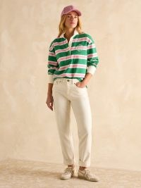 JOULES Cream Mid Rise Straight Leg Jeans | women’s off white denim clothing