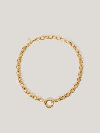 JIGSAW Round Link Chain Necklace in 24ct Gold Plating – chic chunky necklaces