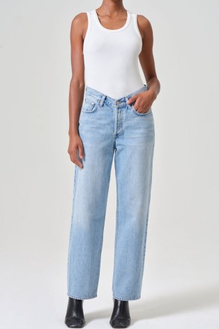 AGOLDE V-Waist Baggy in Prevail | women’s relaxed light blue jeans