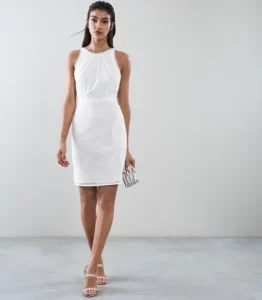 Lydia Broderie Summer Dress White