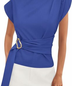 Blue Cap Sleeve Business Top SN47