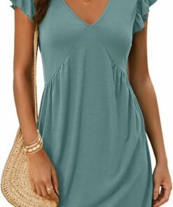 Canton Deep V Neck Loose Dress SN8