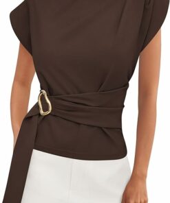 Cap Sleeve Mock Neck Top SN48