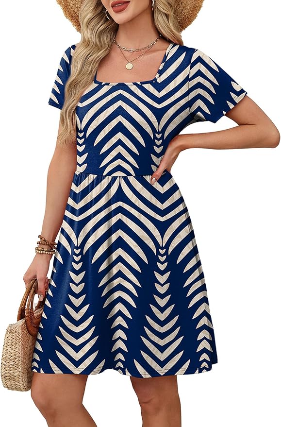 Casual Navy Stripe Dress SN15 - Image 2