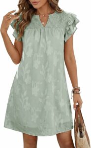 Green Floral Burnout Mini Dress SN2