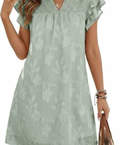 Green Floral Burnout Mini Dress SN2