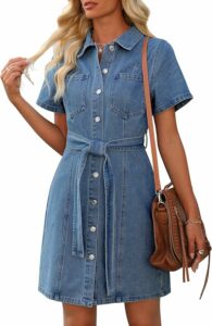 Light Blue Button Down Denim Dress SN30