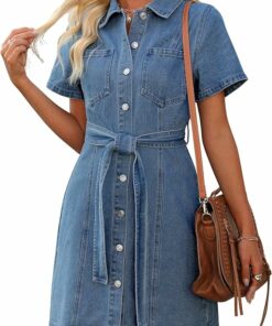 Light Blue Button Down Denim Dress SN30