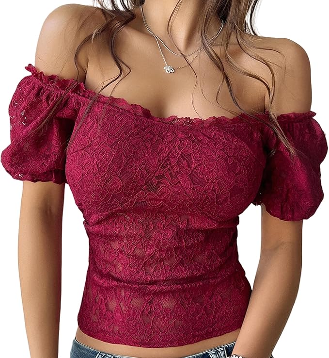 Puff Short Sleeve Off Shoulder Top SN44