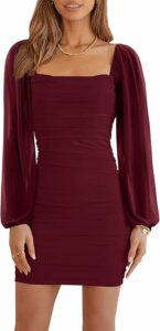 Women's Mesh Long Sleeve Party Dress SN23