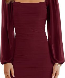 Women's Mesh Long Sleeve Party Dress SN23